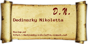 Dedinszky Nikoletta névjegykártya